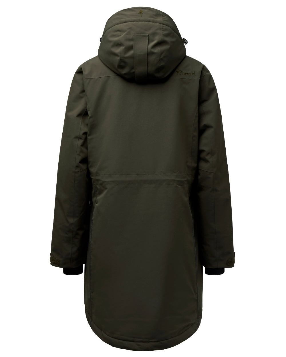 Moss Green coloured Pinewood Womens Wilda Padded Parka on white background #colour_moss-green