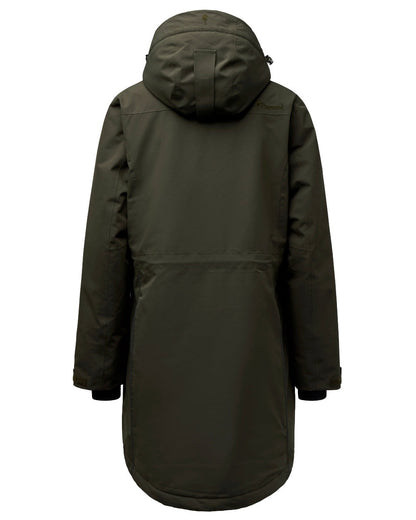 Moss Green coloured Pinewood Womens Wilda Padded Parka on white background #colour_moss-green