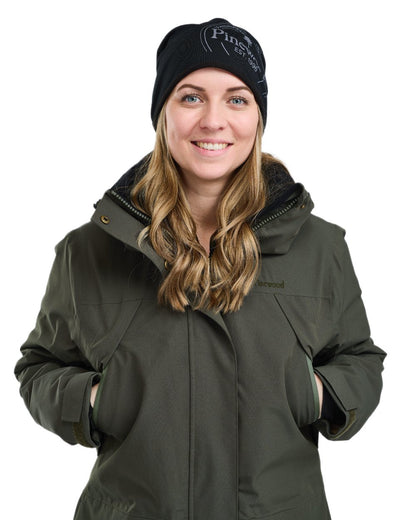 Moss Green coloured Pinewood Womens Wilda Padded Parka on white background #colour_moss-green