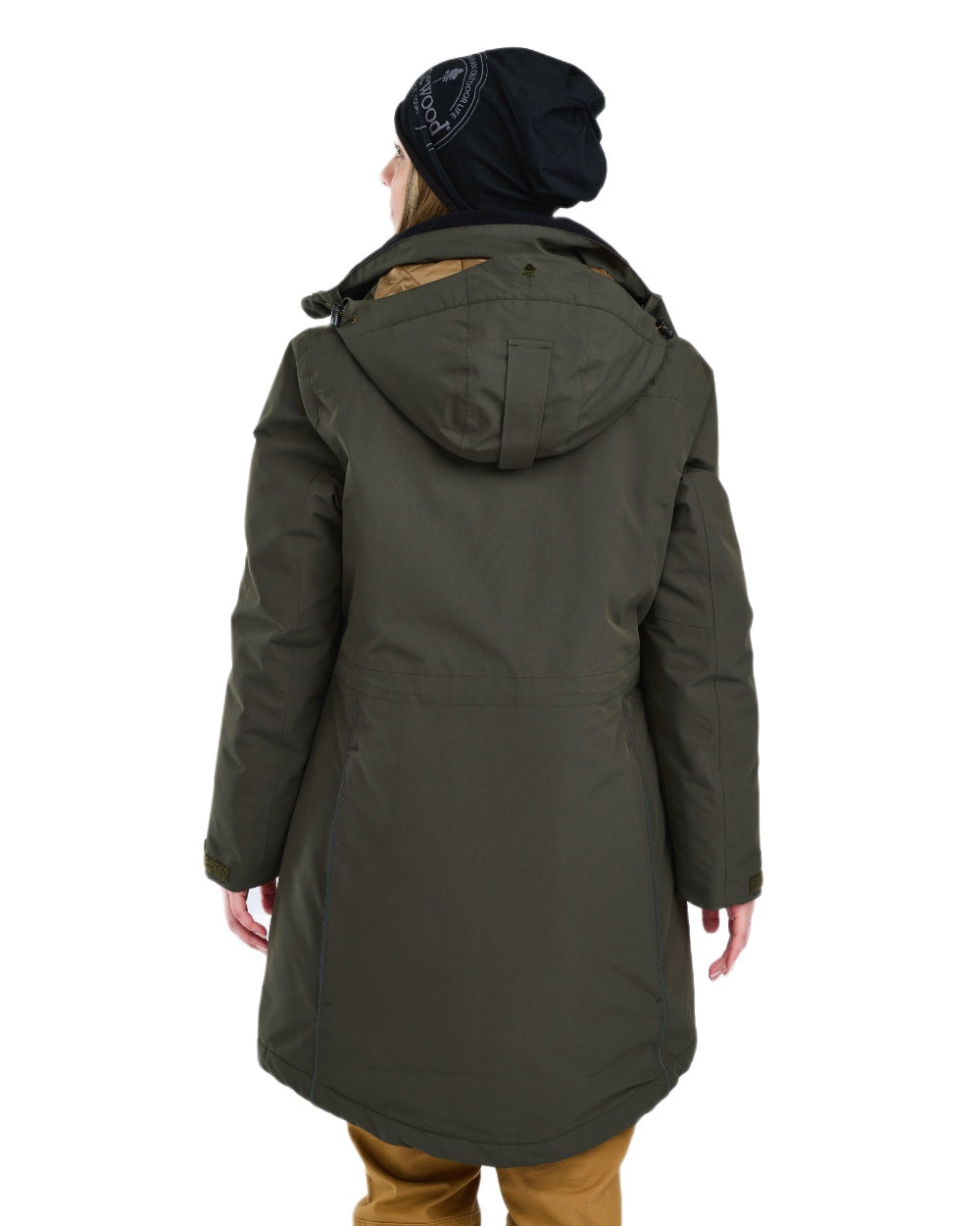Moss Green coloured Pinewood Womens Wilda Padded Parka on white background #colour_moss-green