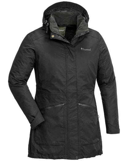 Black coloured Pinewood Womens Wilda Parka on white background #colour_black