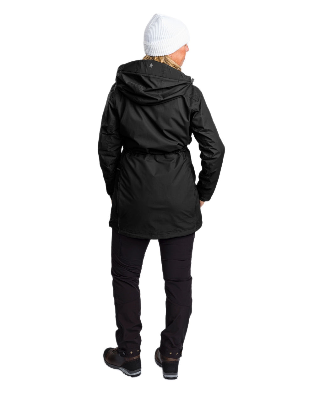 Black coloured Pinewood Womens Wilda Parka on white background #colour_black