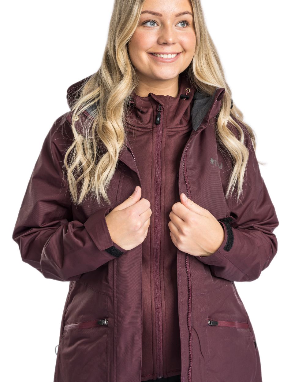 Earth Plum coloured Pinewood Womens Wilda Parka on white background #colour_earth-plum