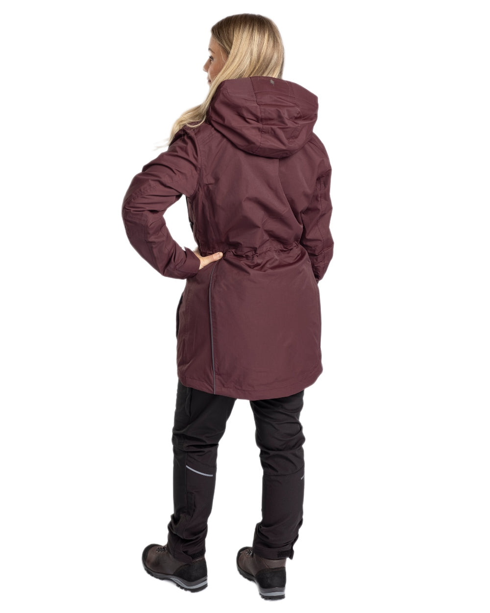Earth Plum coloured Pinewood Womens Wilda Parka on white background #colour_earth-plum