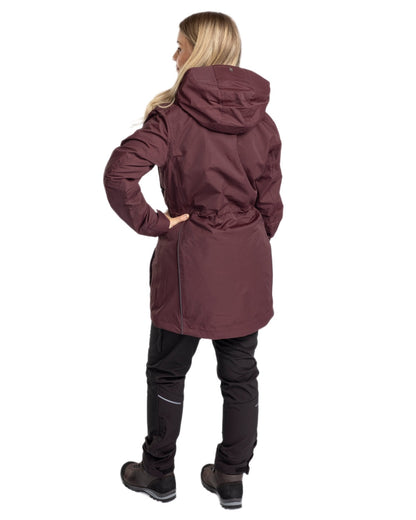 Earth Plum coloured Pinewood Womens Wilda Parka on white background #colour_earth-plum