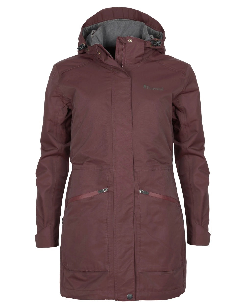 Earth Plum coloured Pinewood Womens Wilda Parka on white background #colour_earth-plum