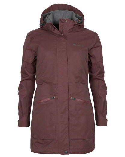 Earth Plum coloured Pinewood Womens Wilda Parka on white background #colour_earth-plum