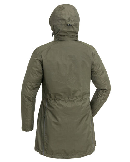 Moss Green coloured Pinewood Womens Wilda Parka on white background #colour_moss-green