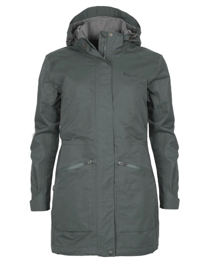 Urban Grey coloured Pinewood Womens Wilda Parka on white background #colour_urban-grey