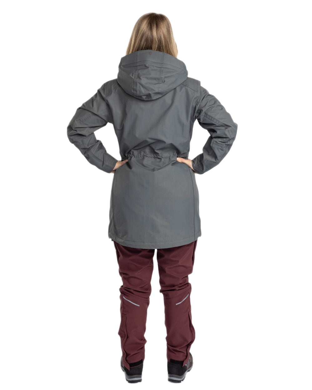 Urban Grey coloured Pinewood Womens Wilda Parka on white background #colour_urban-grey