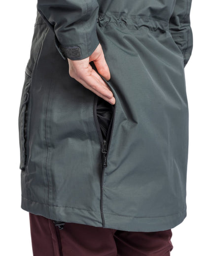 Urban Grey coloured Pinewood Womens Wilda Parka on white background #colour_urban-grey