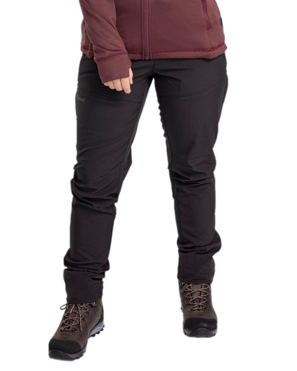 Black Coloured Pinewood Womens Wilda Stretch Shell Trousers on white background #colour_black