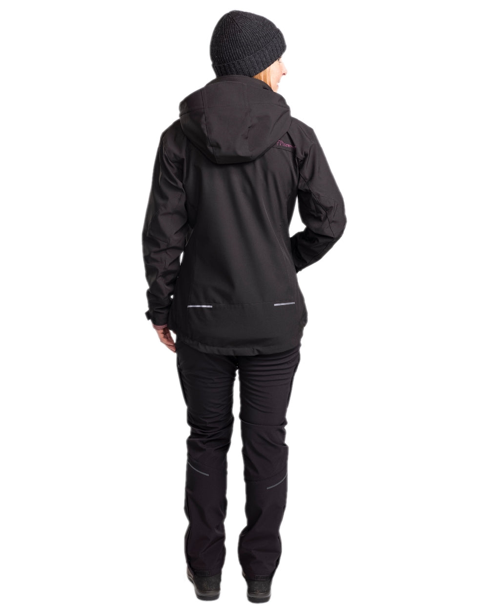 Black Coloured Pinewood Womens Wilda Stretch Shell Trousers on white background #colour_black