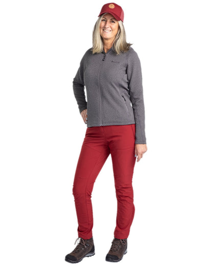 Dark Tomato Coloured Pinewood Womens Wilda Stretch Shell Trousers on white background #colour_dark-tomato