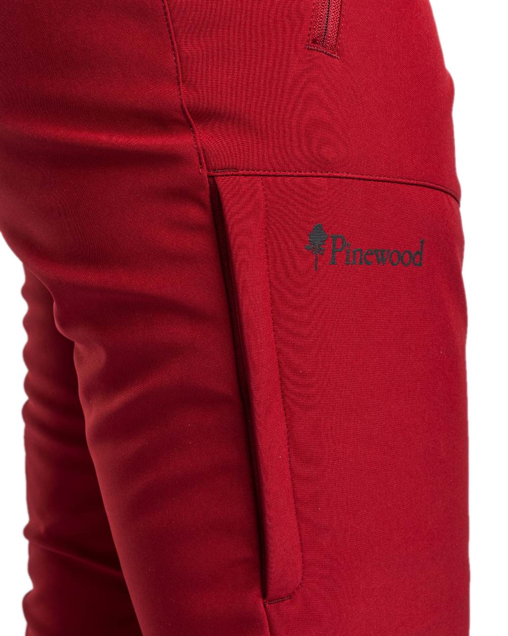 Dark Tomato Coloured Pinewood Womens Wilda Stretch Shell Trousers on white background #colour_dark-tomato