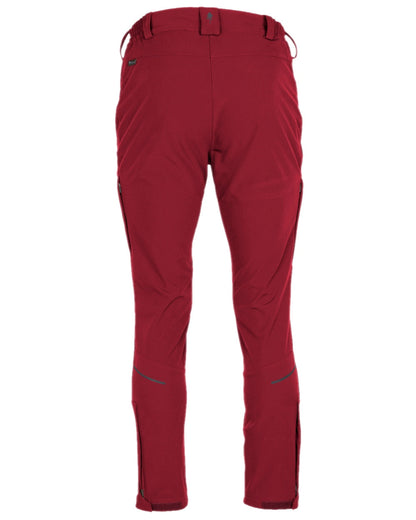 Dark Tomato Coloured Pinewood Womens Wilda Stretch Shell Trousers on white background #colour_dark-tomato