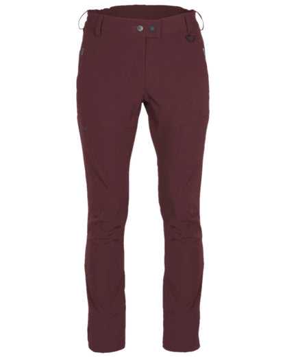 Earth Plum Coloured Pinewood Womens Wilda Stretch Shell Trousers on white background #colour_earth-plum
