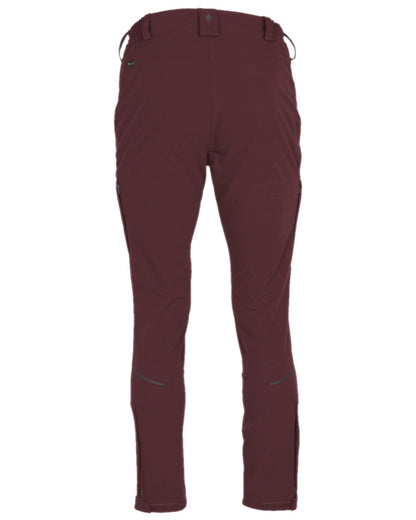 Earth Plum Coloured Pinewood Womens Wilda Stretch Shell Trousers on white background #colour_earth-plum