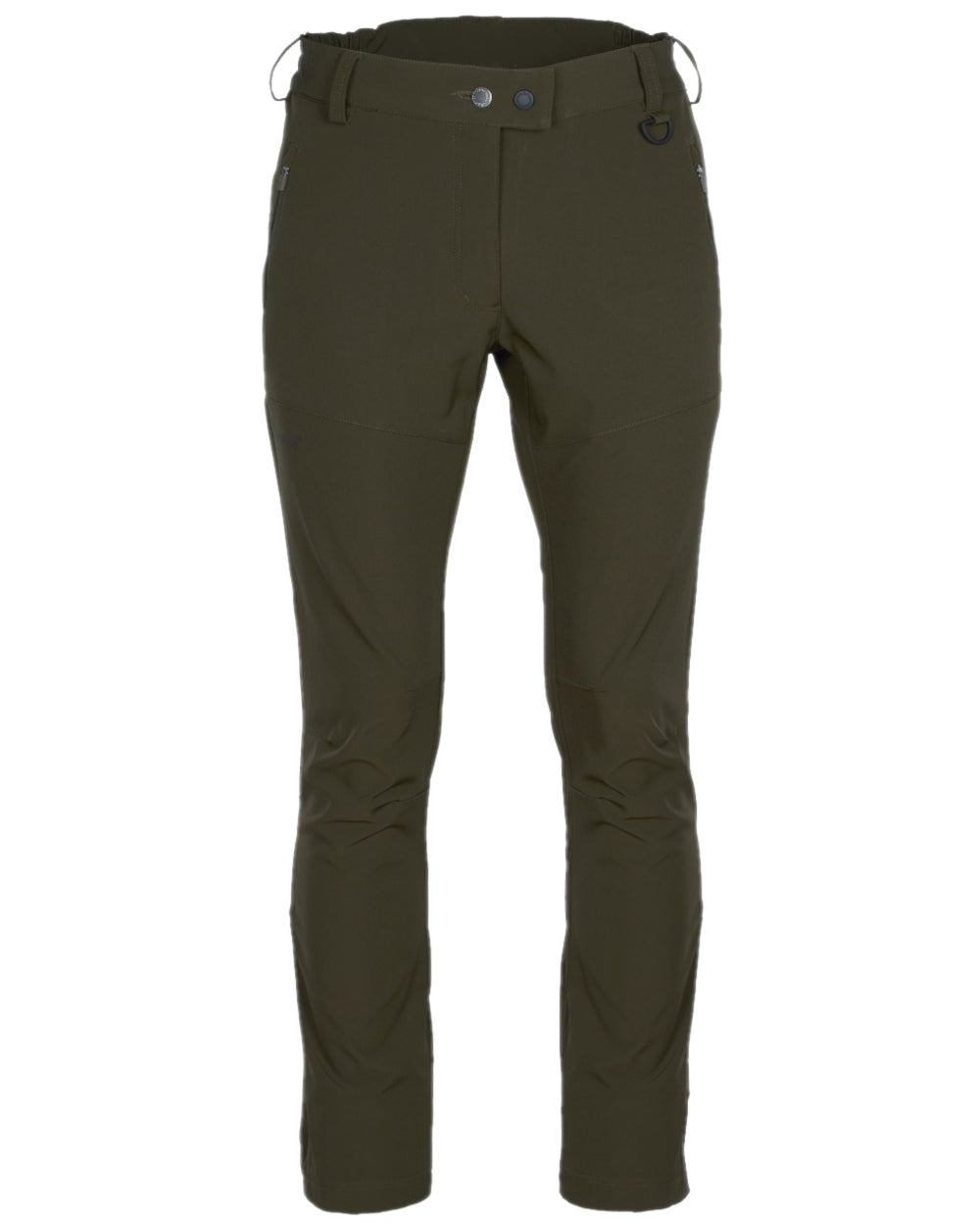 Moss Green Coloured Pinewood Womens Wilda Stretch Shell Trousers on white background #colour_moss-green