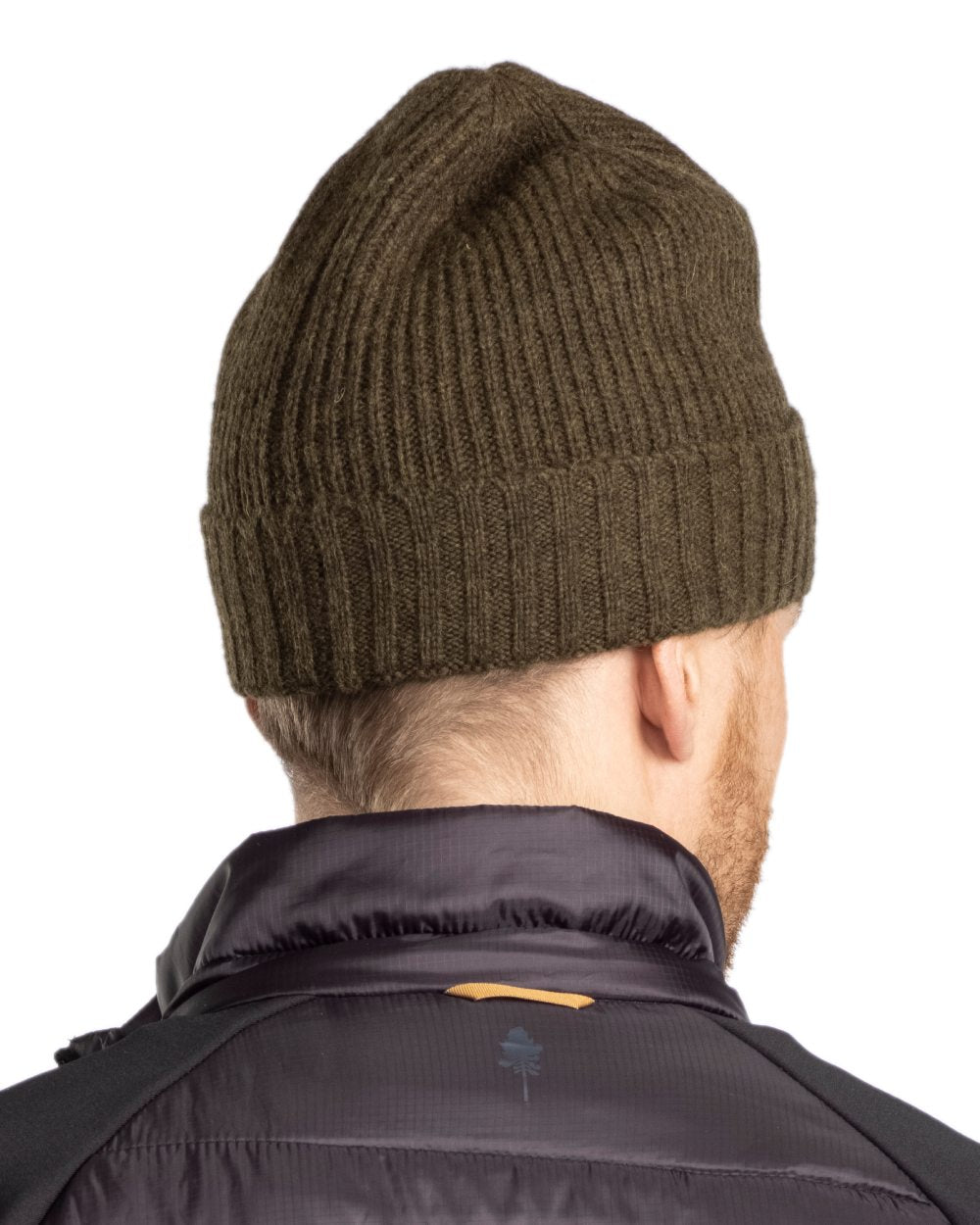 Mossgreen Mel Coloured Pinewood Wool Knitted Hat on white background #colour_mossgreen-mel