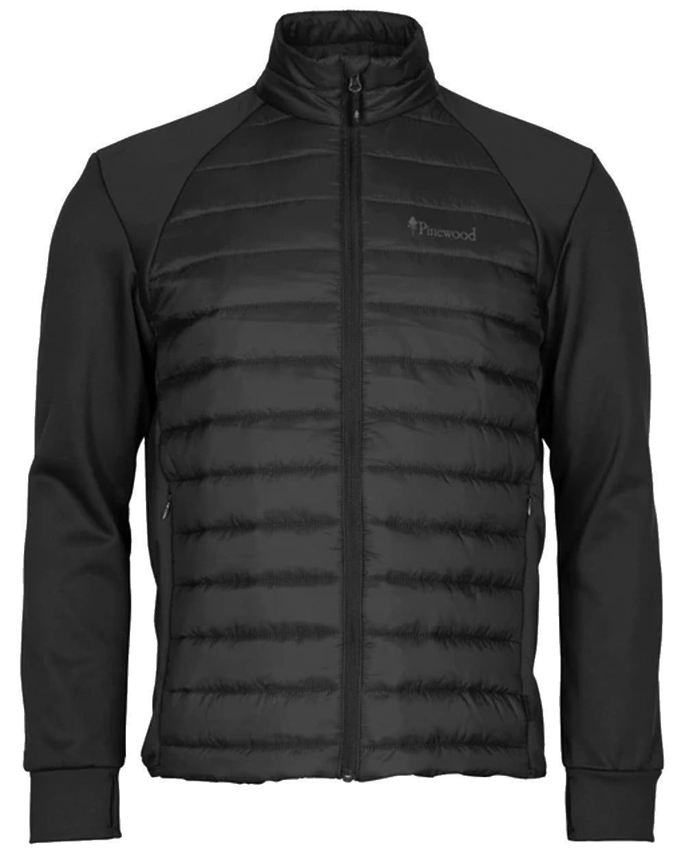 Pinewood Mens Finnveden Hybrid Power Fleece Jacket in Black #colour_black