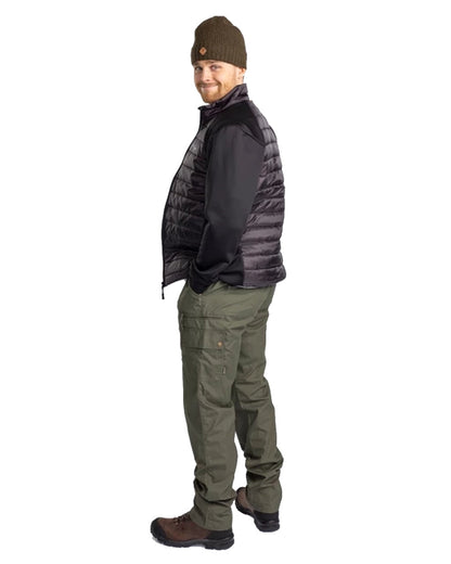 Pinewood Mens Finnveden Hybrid Power Fleece Jacket in Black #colour_black
