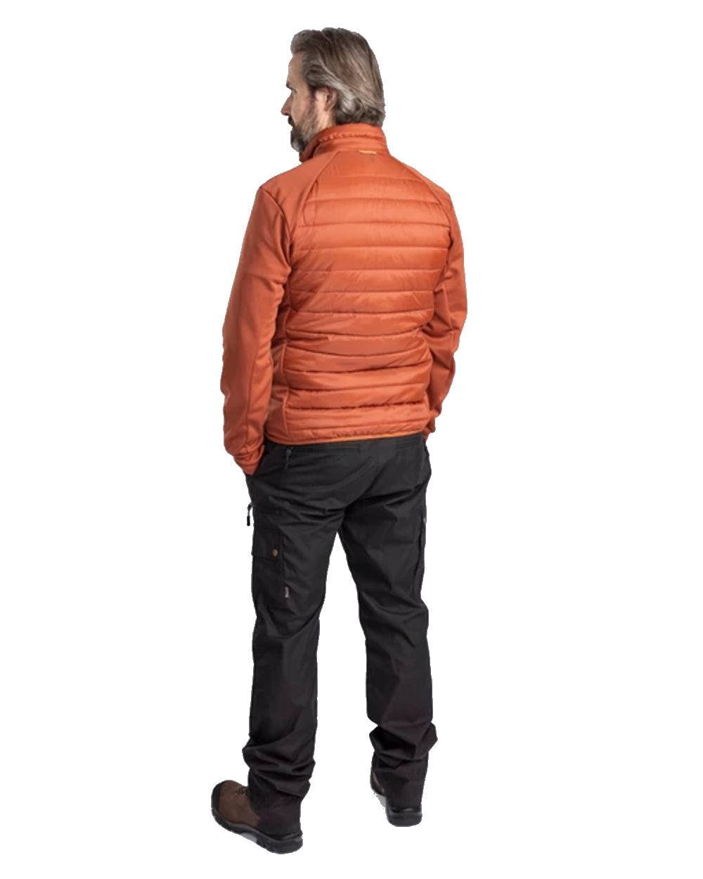 Pinewood Mens Finnveden Hybrid Power Fleece Jacket in Terracotta #colour_terracotta