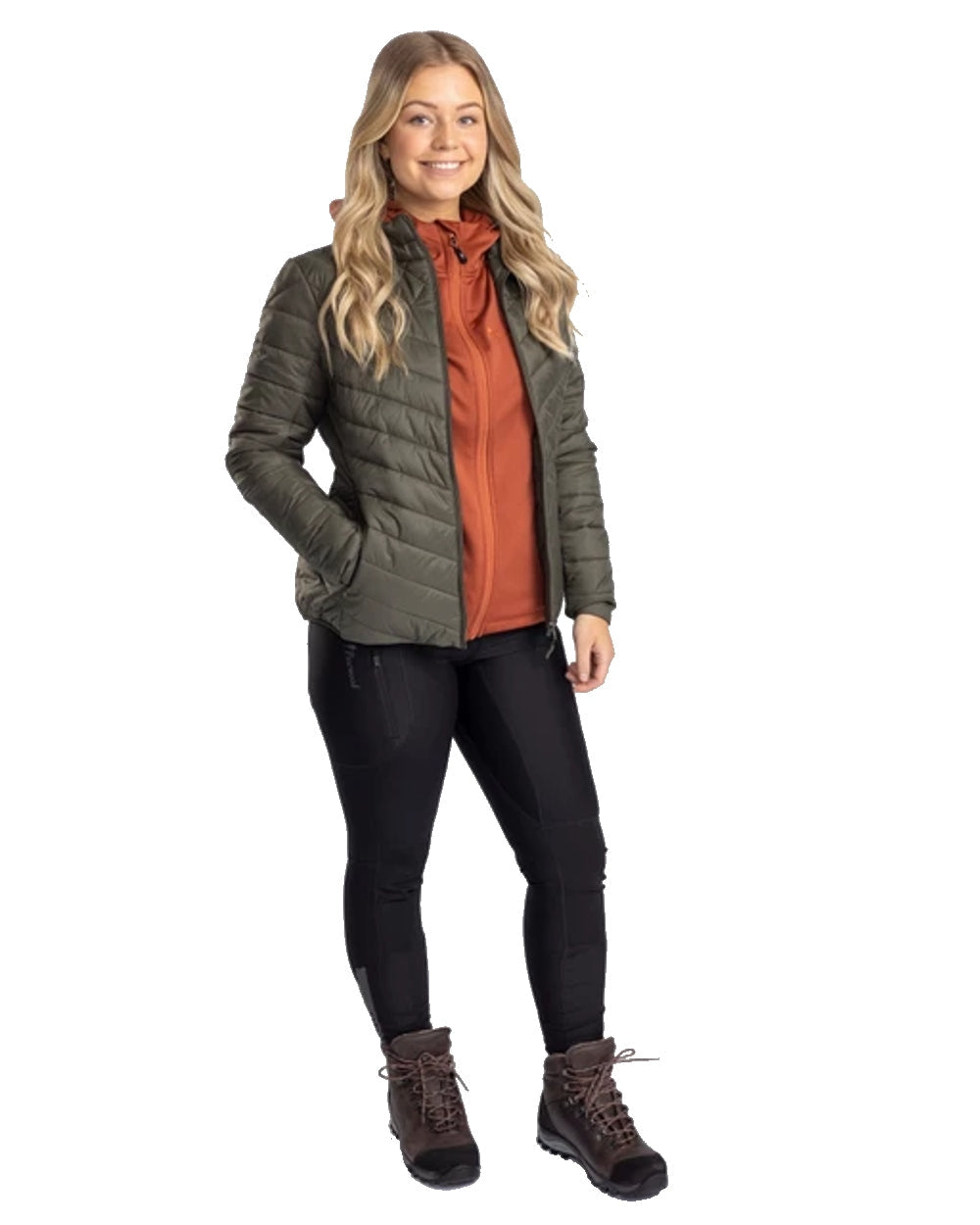 Pinewood Womens Abisko Insulation Lite Jacket in Clover Green #colour_clover-green
