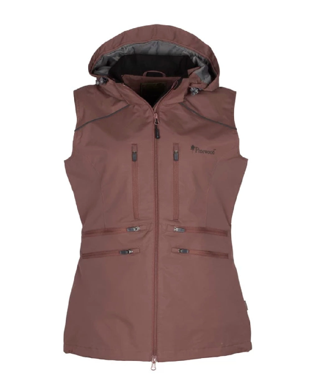 Marron Rose coloured Pinewood Womens Dog Sports Windblocker Vest on white background #colour_marron-rose