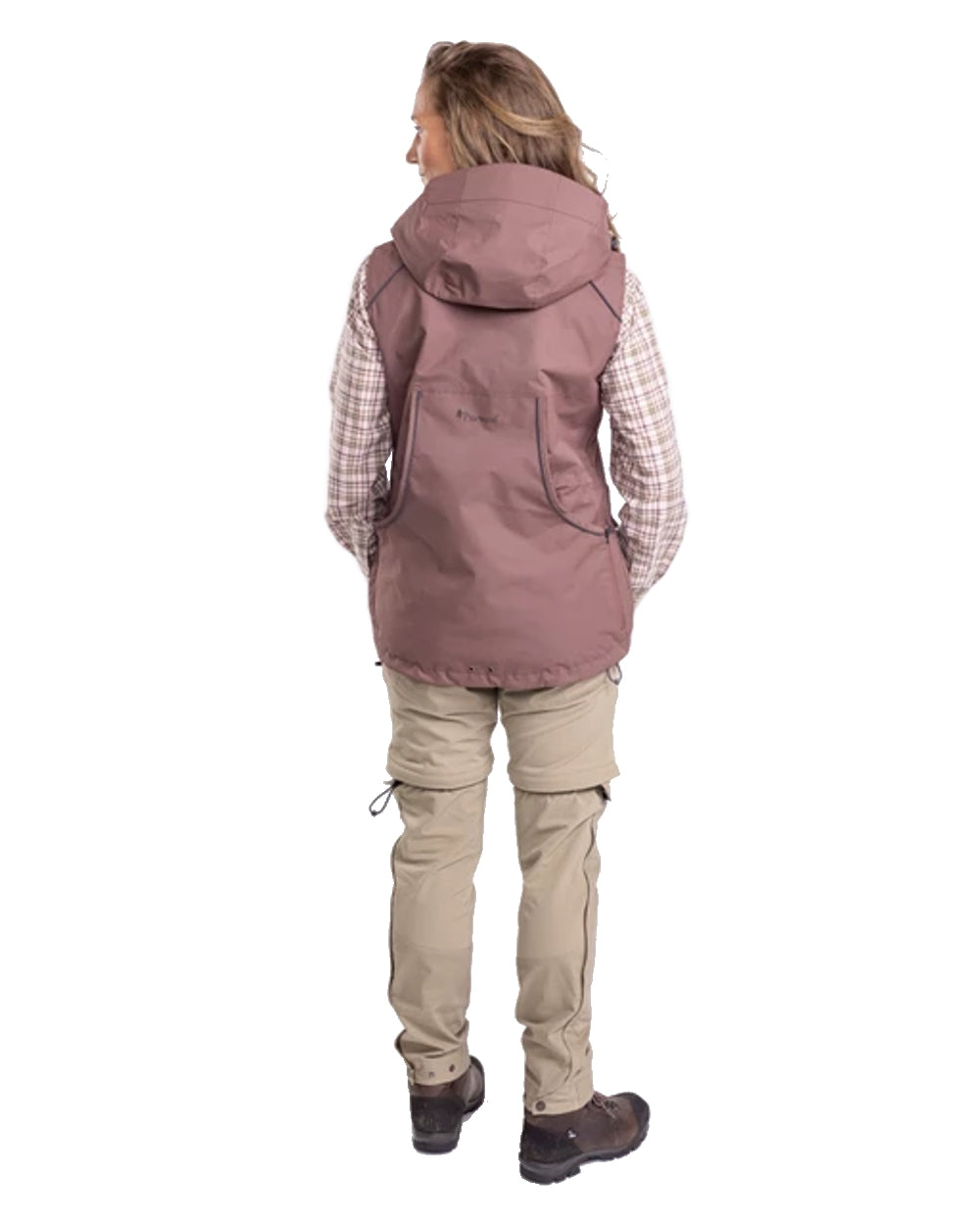 Marron Rose coloured Pinewood Womens Dog Sports Windblocker Vest on white background #colour_marron-rose