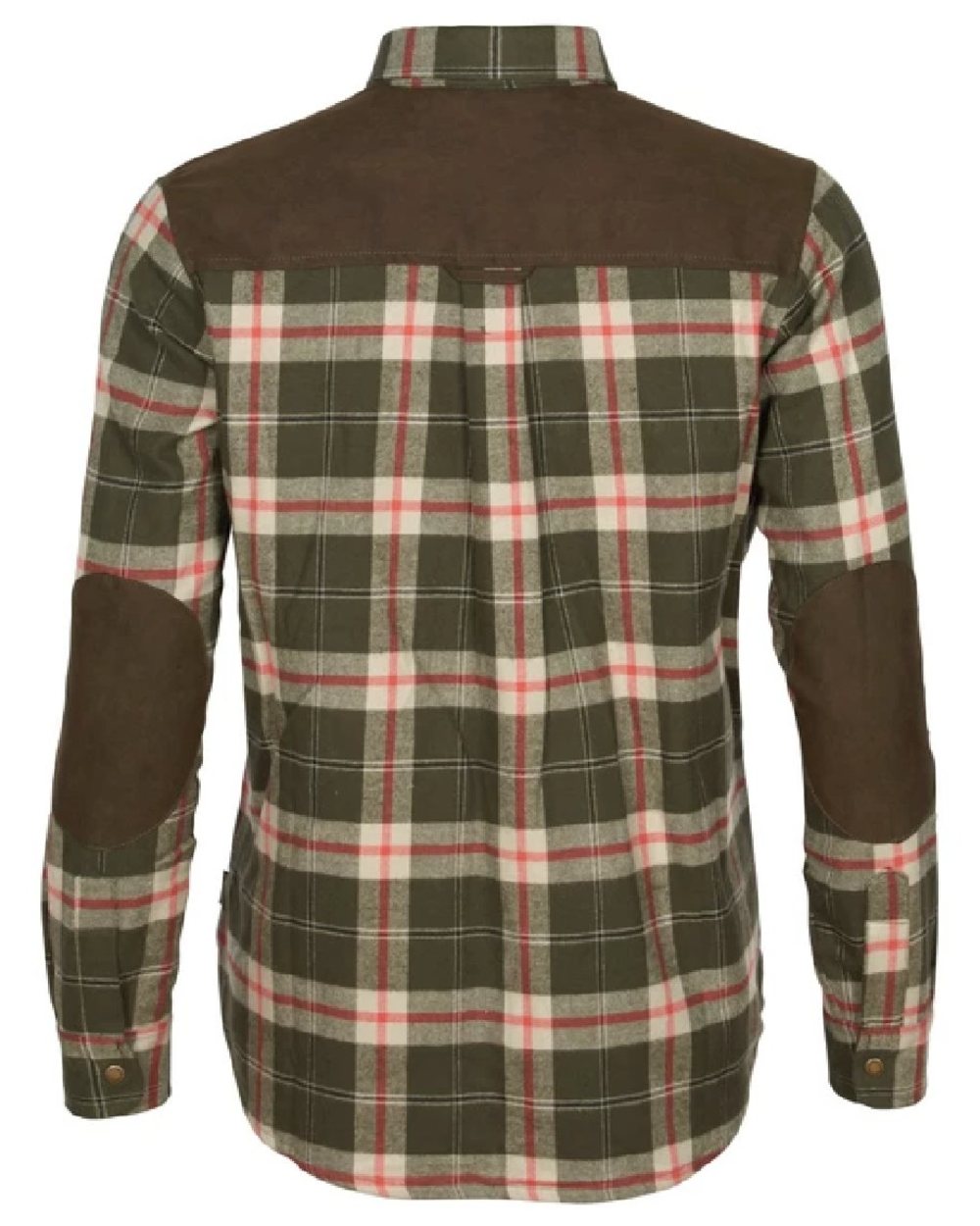 Dark Green Red coloured Pinewood Womens Douglas Shirt on white background #colour_dark-green-red
