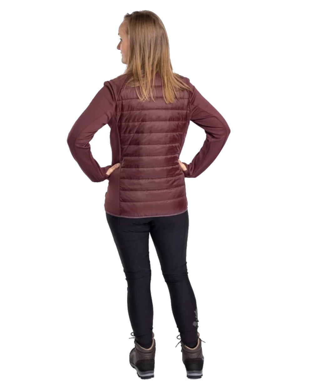 Pinewood Womens Finnveden Hybrid Power Fleece Jacket in Earth Plum #colour_earth-plum
