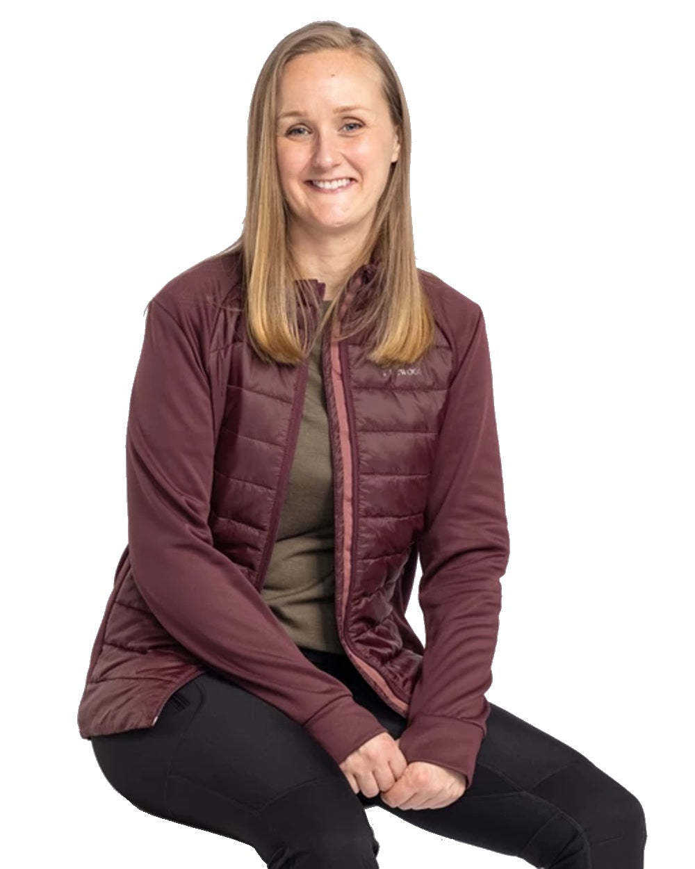 Pinewood Womens Finnveden Hybrid Power Fleece Jacket in Earth Plum #colour_earth-plum