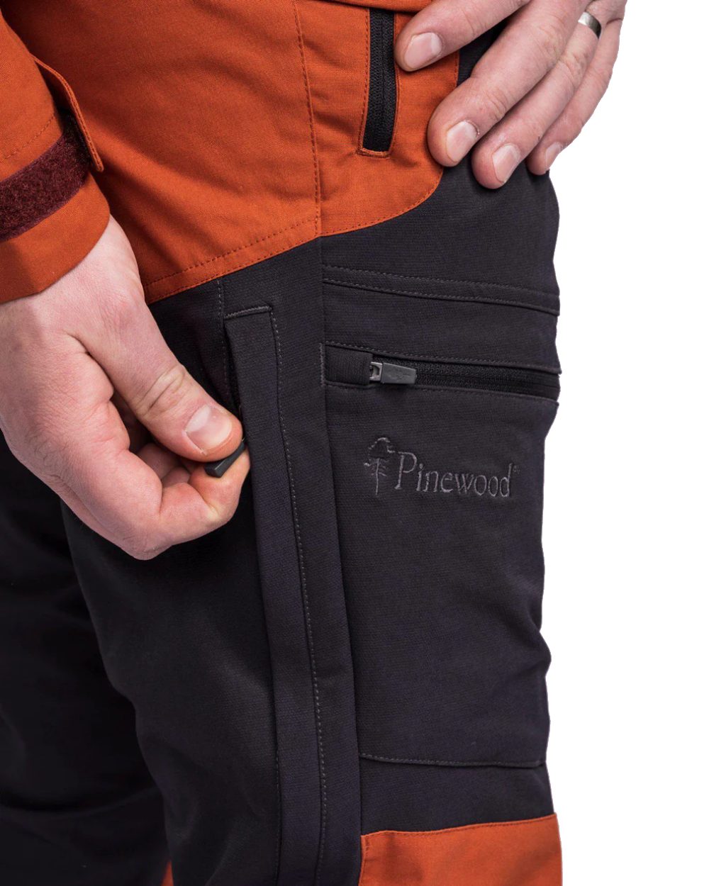 Dark Anthracite Terraco coloured Pinewood Mens Finnveden Hybrid Trousers on white background #colour_dark-anthracite-terraco