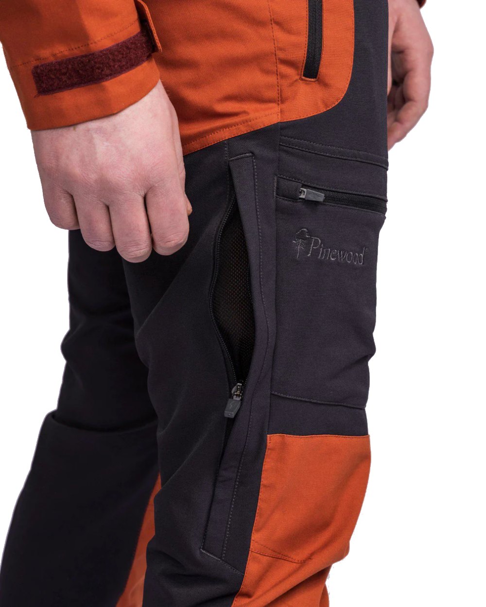 Dark Anthracite Terraco coloured Pinewood Mens Finnveden Hybrid Trousers on white background #colour_dark-anthracite-terraco
