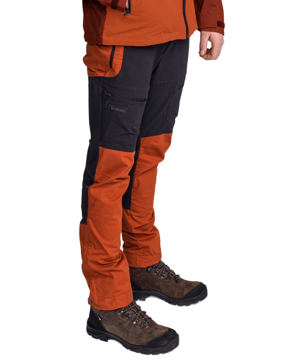 Dark Anthracite Terraco coloured Pinewood Mens Finnveden Hybrid Trousers on white background #colour_dark-anthracite-terraco