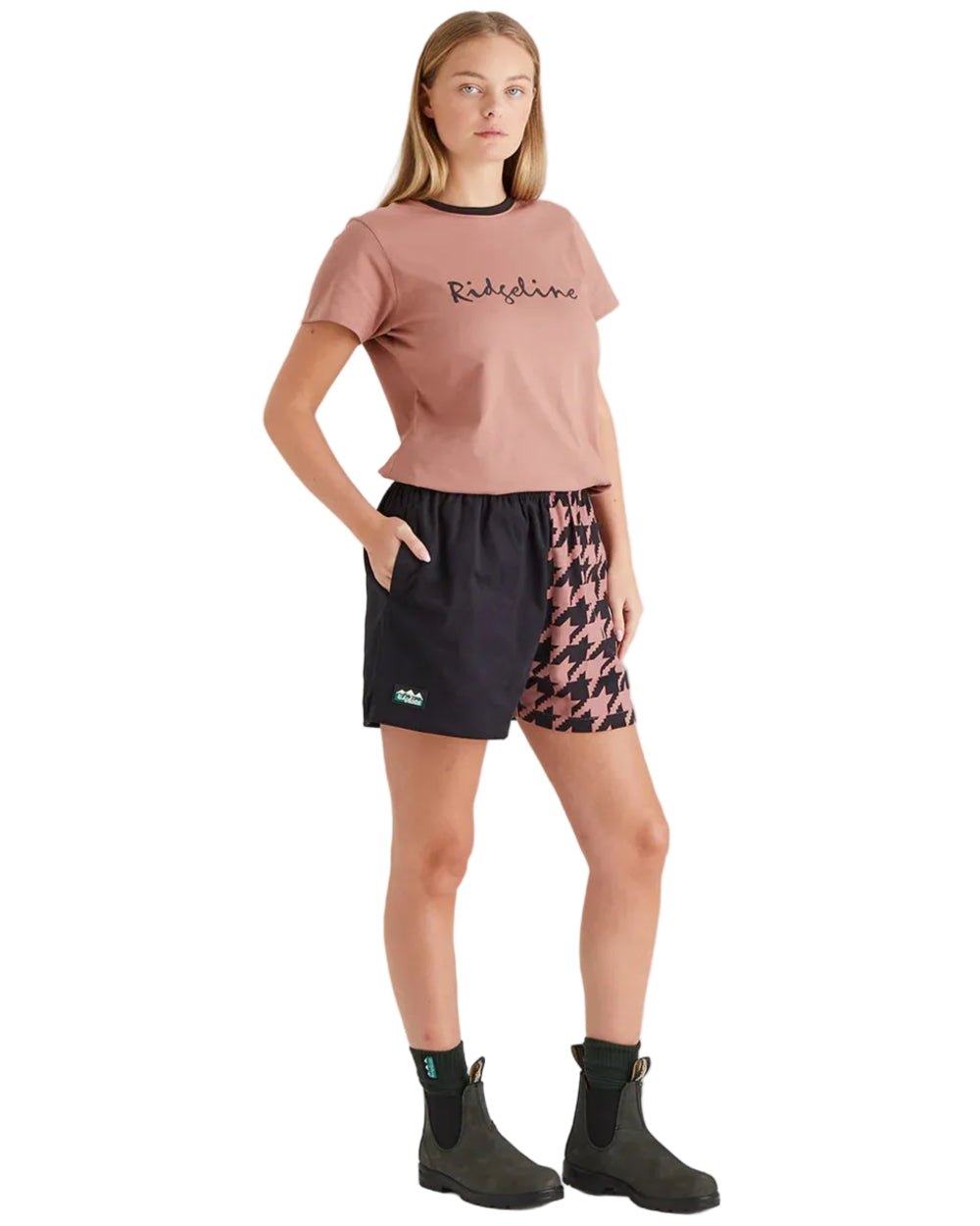 Black Print Coloured Ridgeline Backslider Shorts on white background #colour_black-print