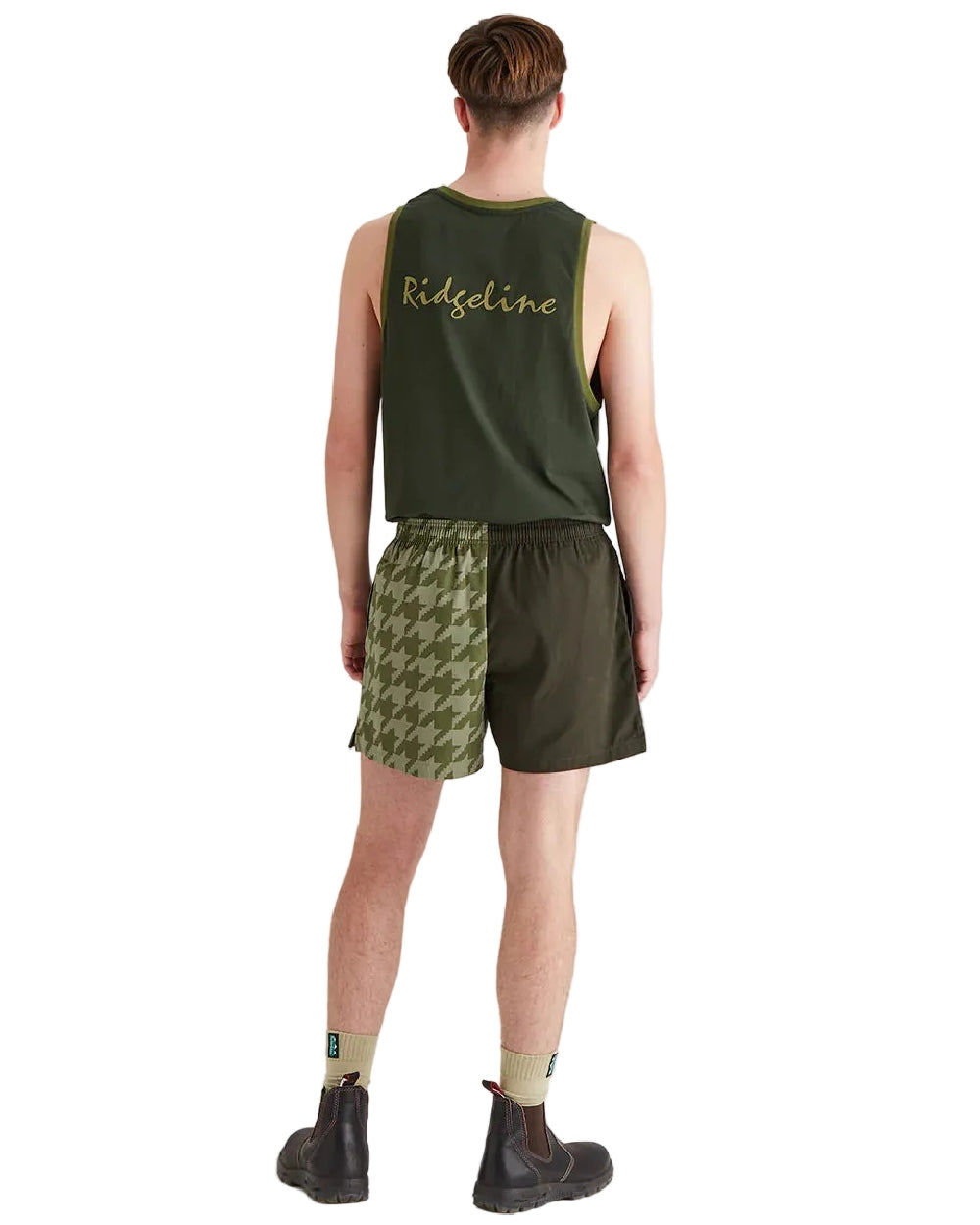 Deep Forest Print Coloured Ridgeline Backslider Shorts on white background #colour_deep-forest-print
