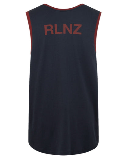 Navy Multi coloured Ridgeline Backslider Singlet Top on white background #colour_navy-multi