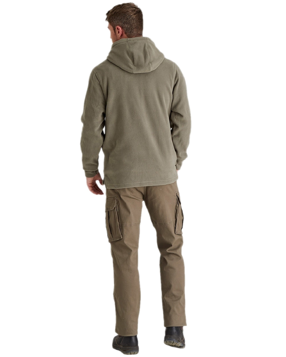 Smokey Olive Coloured Ridgeline Ballistic Hooded Fleece on white background #colour_smokey-olive