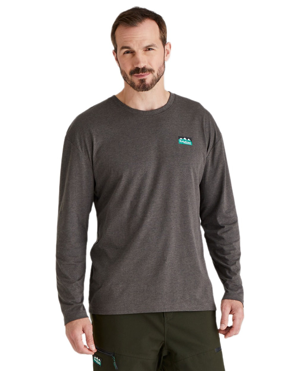 Light Bark Marl Coloured Ridgeline Baseline Top on white background #colour_light-bark-marl