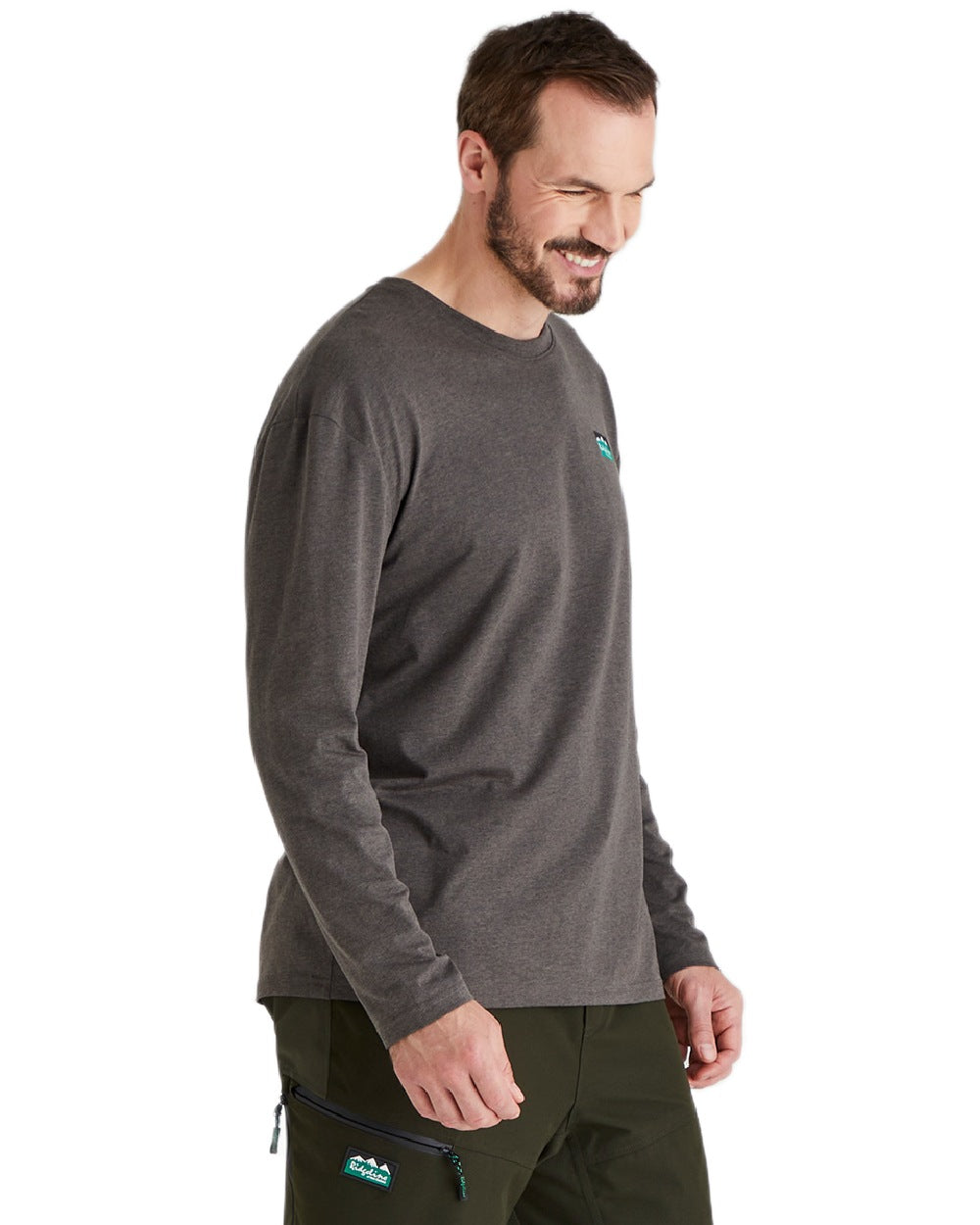 Light Bark Marl Coloured Ridgeline Baseline Top on white background #colour_light-bark-marl