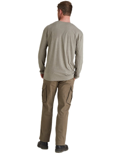Smokey Olive Marl Coloured Ridgeline Baseline Top on white background #colour_smokey-olive-marl