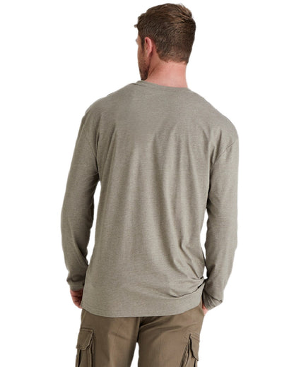 Smokey Olive Marl Coloured Ridgeline Baseline Top on white background #colour_smokey-olive-marl