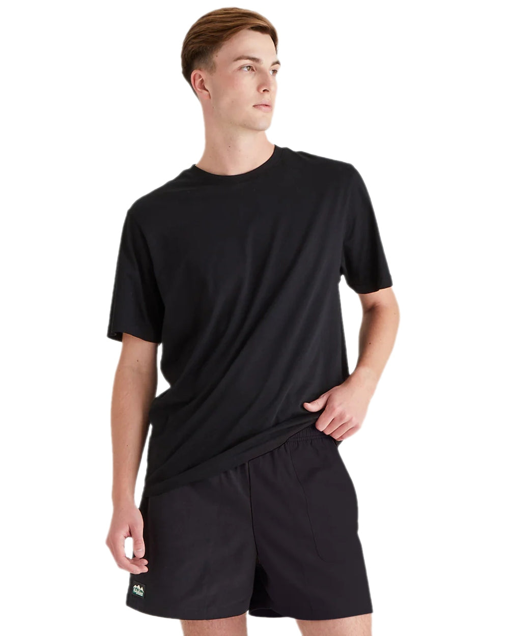 Black Coloured Ridgeline Hose Down Shorts on white background #colour_black