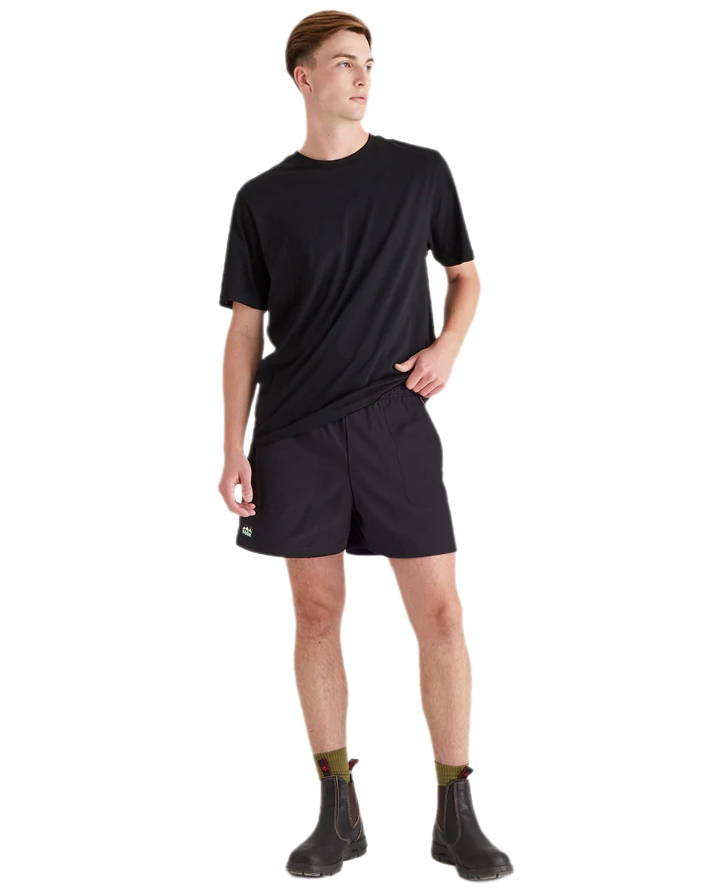 Black Coloured Ridgeline Hose Down Shorts on white background #colour_black
