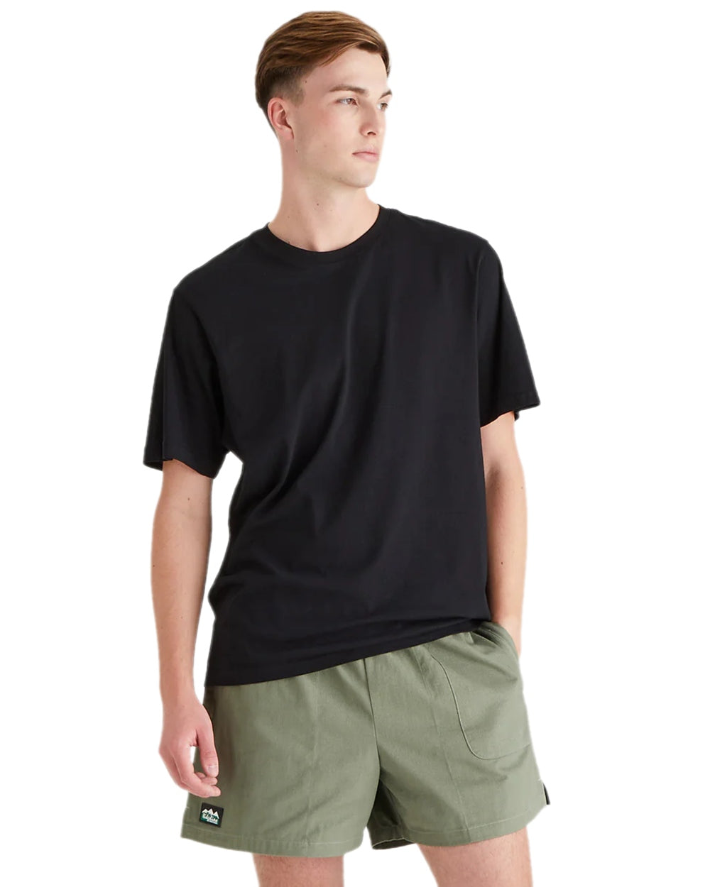 Khaki Green Coloured Ridgeline Hose Down Shorts on white background #colour_khaki-green