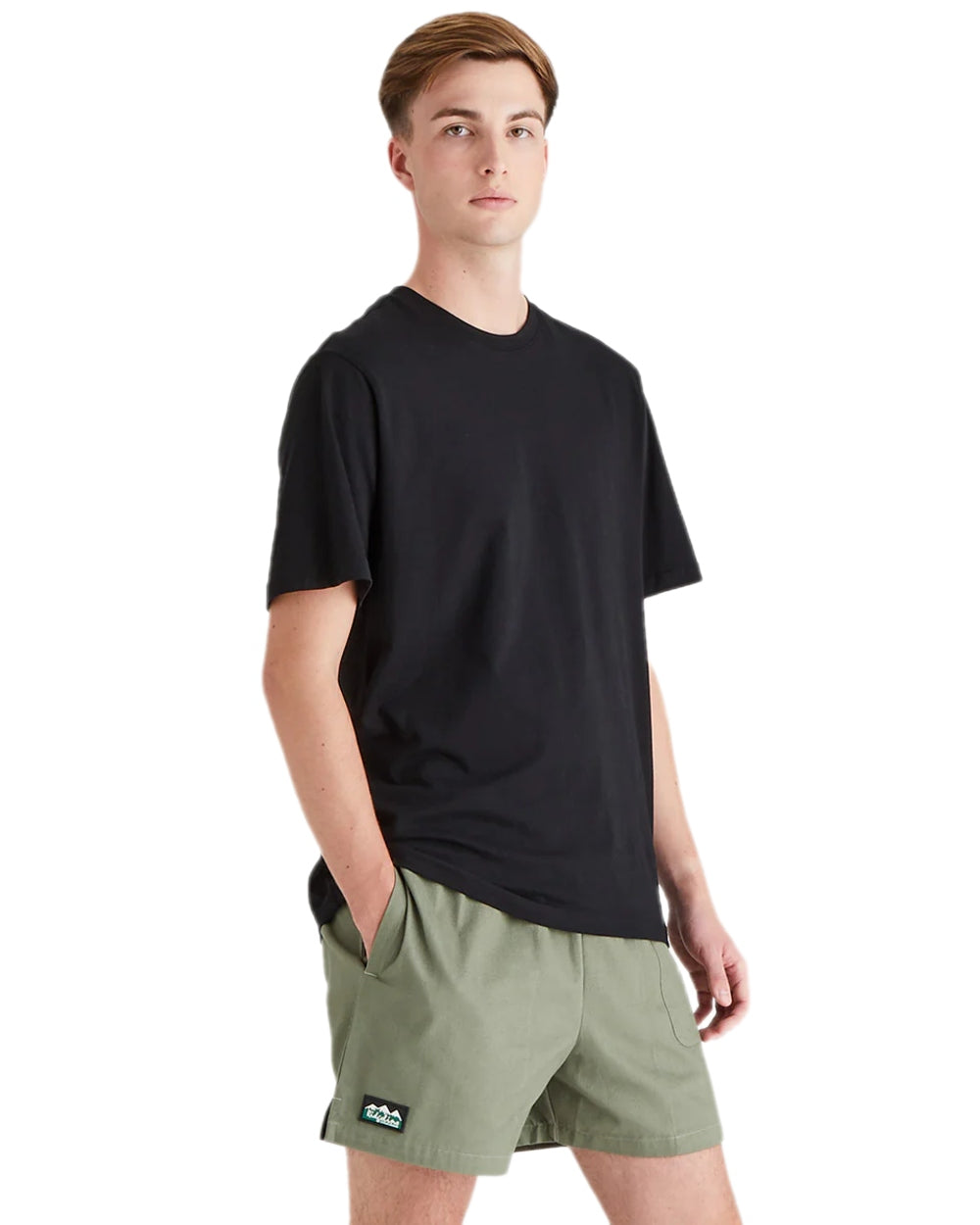 Khaki Green Coloured Ridgeline Hose Down Shorts on white background #colour_khaki-green