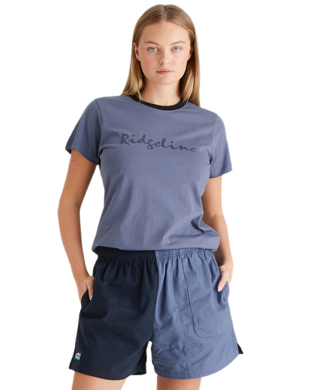 Navy Storm Coloured Ridgeline Hose Down Shorts on white background #colour_navy-storm