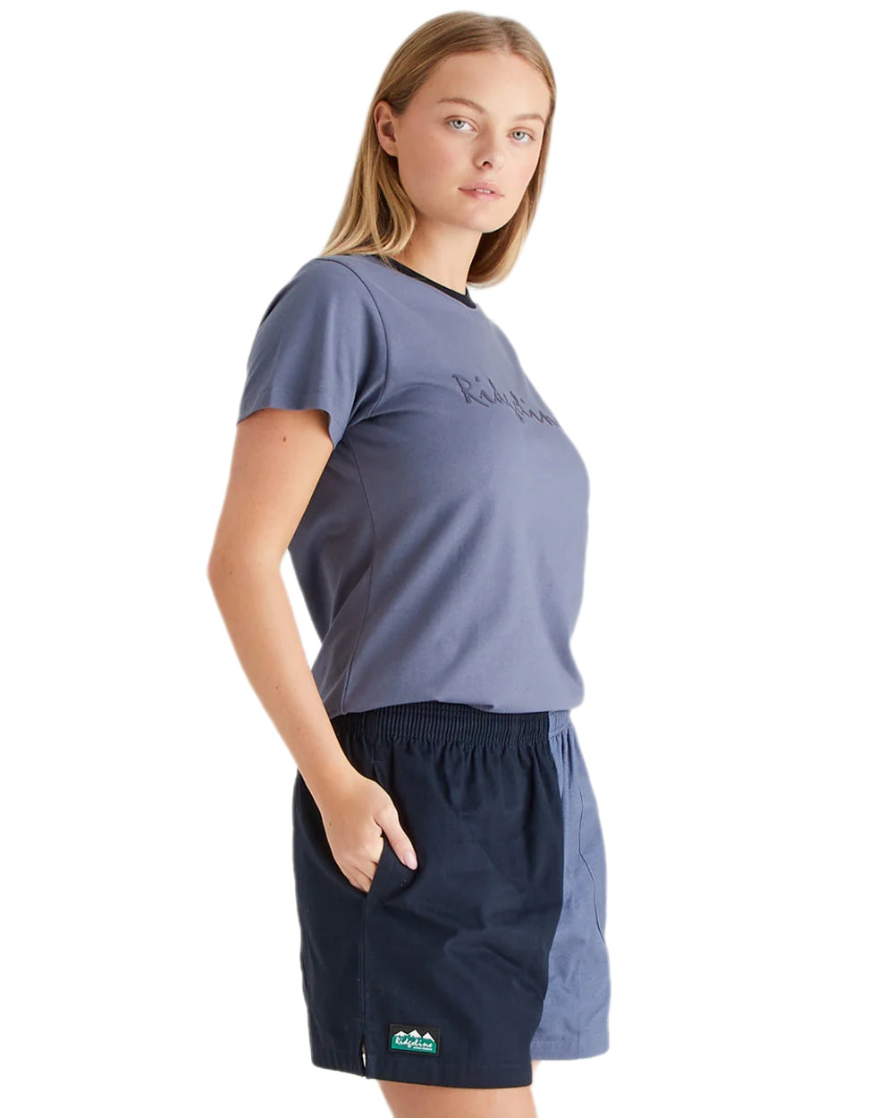 Navy Storm Coloured Ridgeline Hose Down Shorts on white background #colour_navy-storm